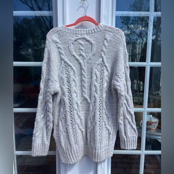 ANTHROPOLOGIE V-Neck Drama Rainbow Metallic Cable Tunic Sweater NWT - Picture 12 of 15